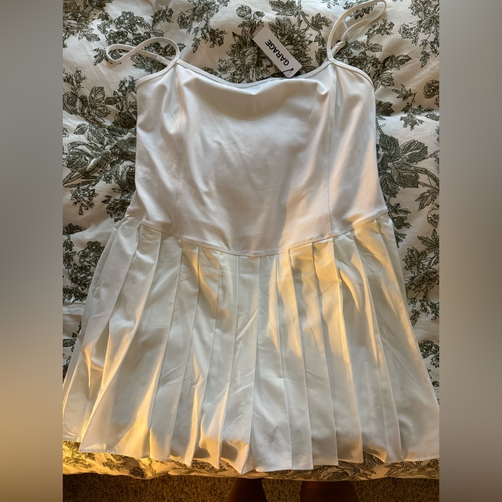 garage white strappy exercise dress